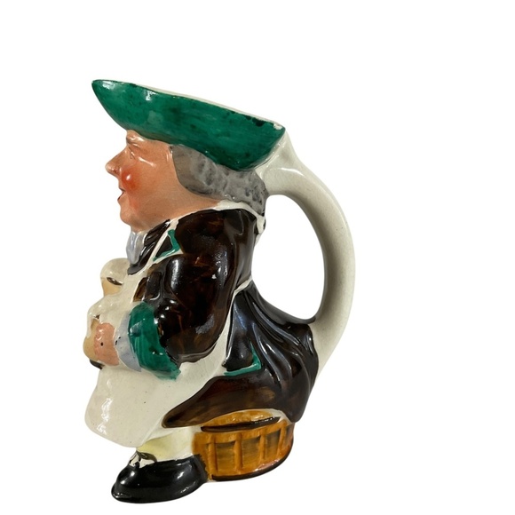 Vintage Toby Mug Pitcher Made in Occupied Japan Hand-Painted Ceramic 5” Tall - Picture 5 of 12